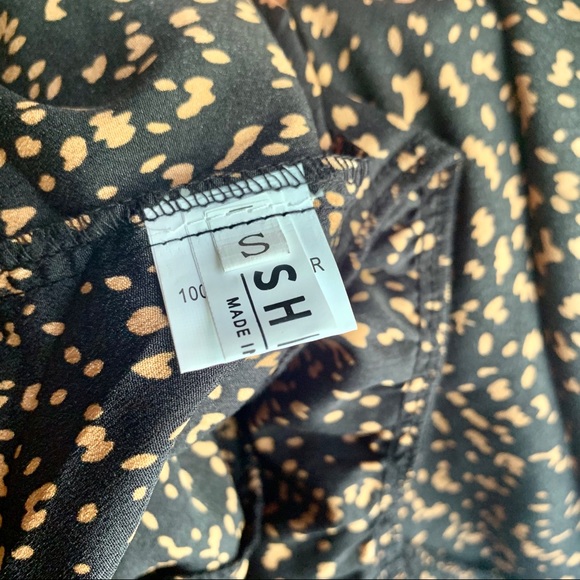 Smock Dress Black/Tan Print - Picture 6 of 6